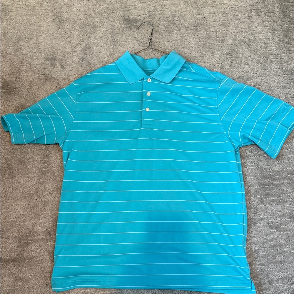 Walter Hagen Aqua Striped Golf Shirt